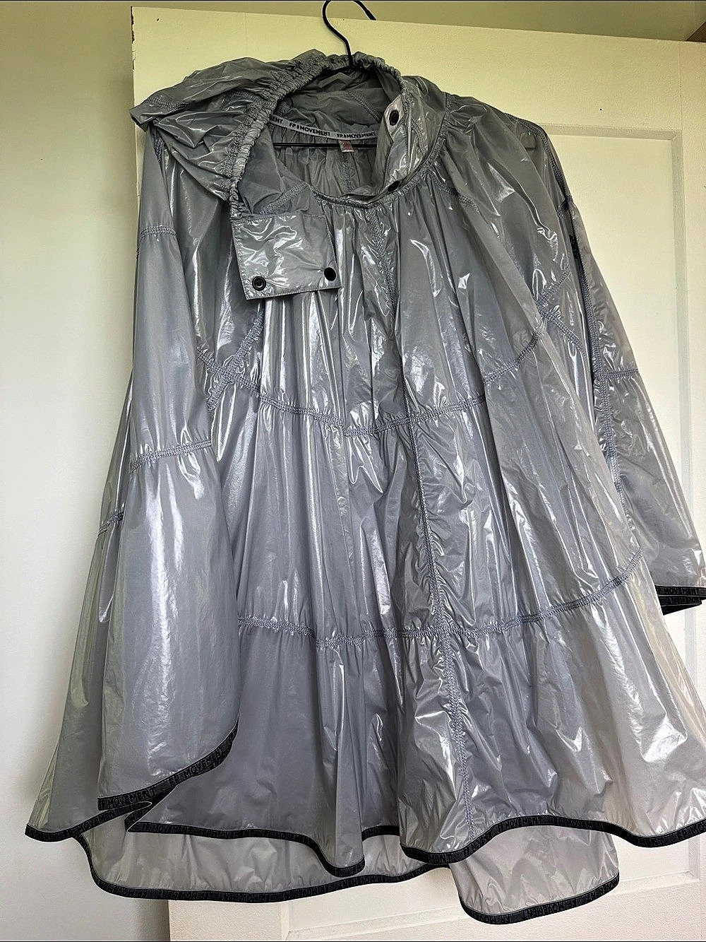 FP Movement Women's Hooded Gray Poncho Like New